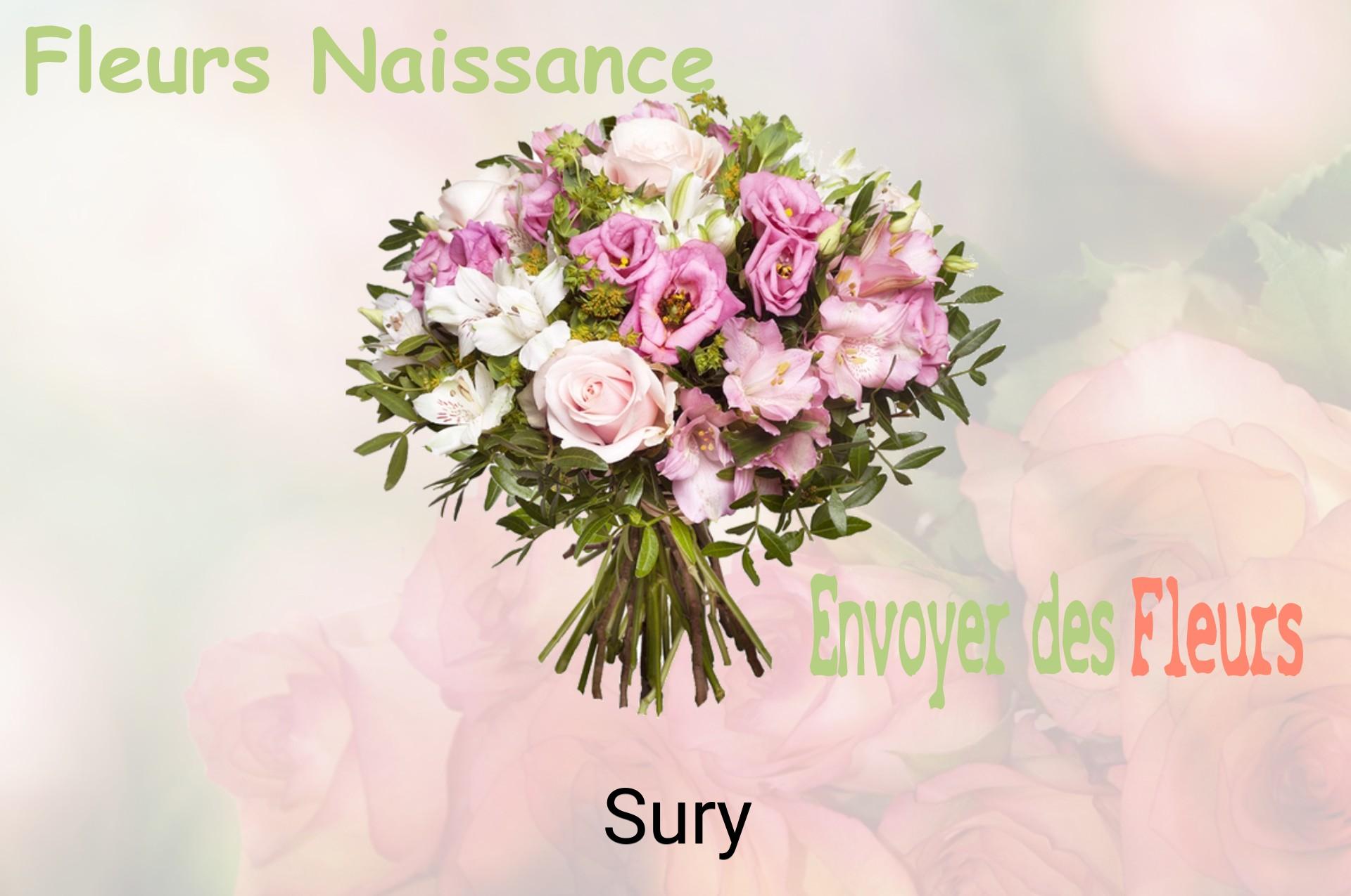 Bouquet de fleurs de naissance livré à Sury